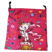 Munchkin Dice Bag: Unicorns | Large Drawstring Bag 7” x 7” | Printed Fabric | Holds Over 100 Dice | RPG Bag | Roleplaying Dice Bag | Tabletop Adventure Game Bag | from Steve Jackson Games , Pink