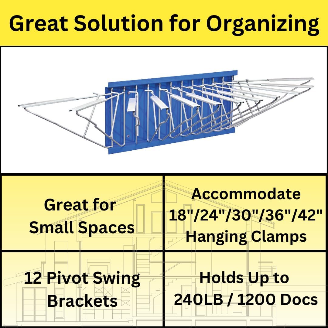 Large File Pivot Wall Rack for Blueprints, Blue