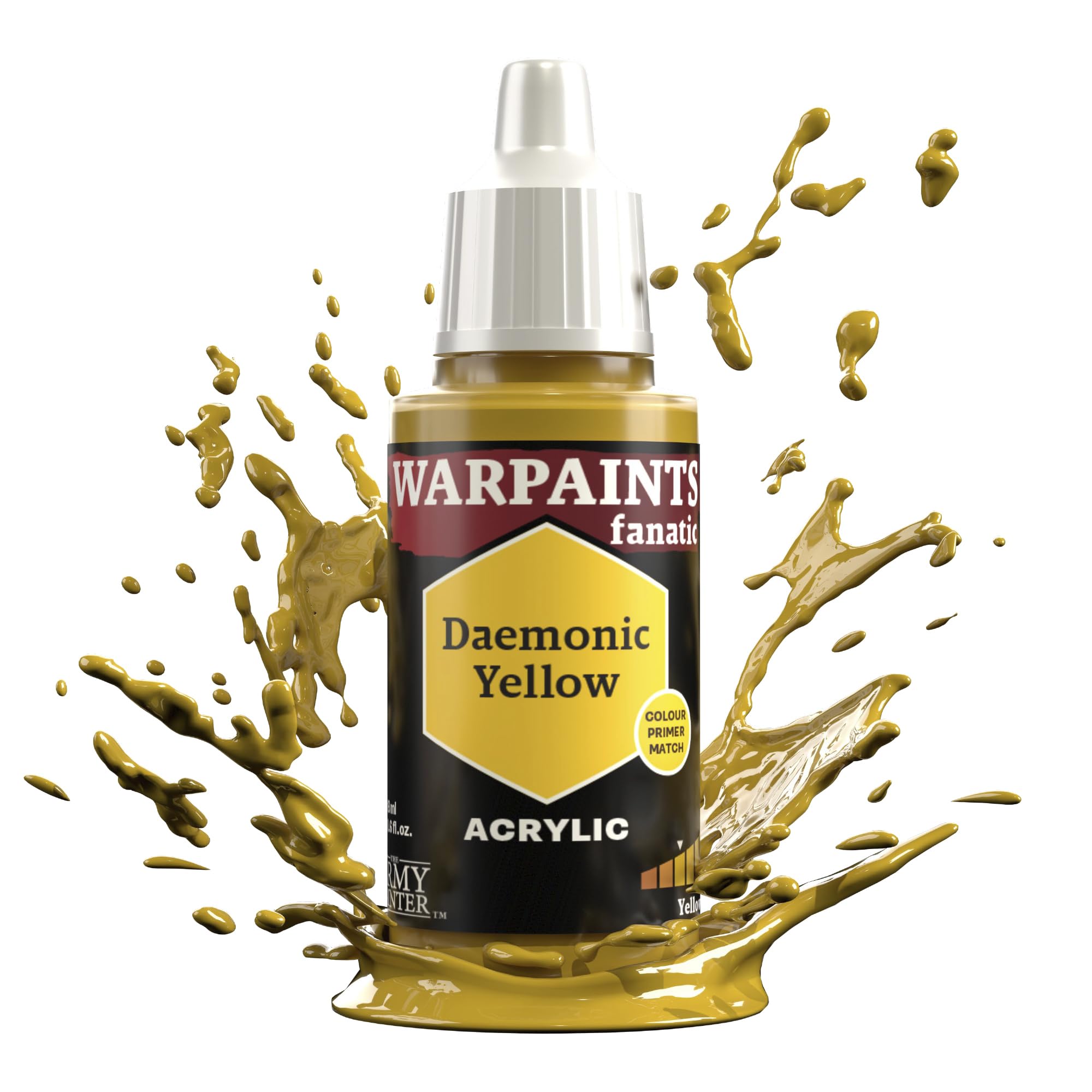 The Army Painter Yellows & Oranges Warpaints Fanatic 18ml Acrylic Paints (Daemonic Yellow)
