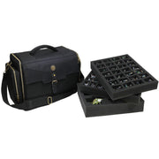 ENHANCE Wide Base Miniature Carrying Case - Mini Figure Storage fits 58 Minis & Pick & Pluck for Large Figures - Book Sleeve & 2 Accessory Pockets for Measuring Tape, Dice & More (Large - Wide Base)