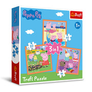 Trefl Peppa Pig 3in1 Jigsaw Puzzle Inventive Peppa Pig Print, DIY Puzzle, Creative Fun, Classic Jigsaw for Adults and Children from 4 Years Old