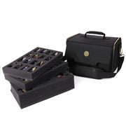 ENHANCE Miniature Figure Satchel - Compact Storage & Carrying Case for DnD Miniatures with Strap, 3 Foam Trays (2 Pre-Cut and 1 Pick & Pluck Tray) - Fits 20mm to 25mm Figures (Small - Standard Base)