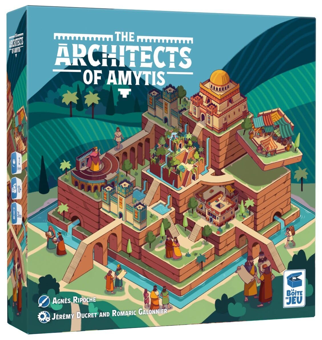 The Architects of Amytis | 2 Player Tile Placement Strategy Board Game | Compete to Build The Best City of Babylon for Queen Amytis | Takes Only 5 Minutes to Learn | Ages 10+ | 2 Players | 30 Min