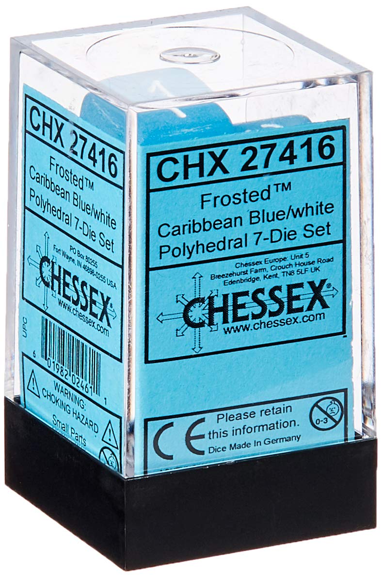 Chessex CHX27416 Dice-Frosted Caribbean Blue Set, Multicolor