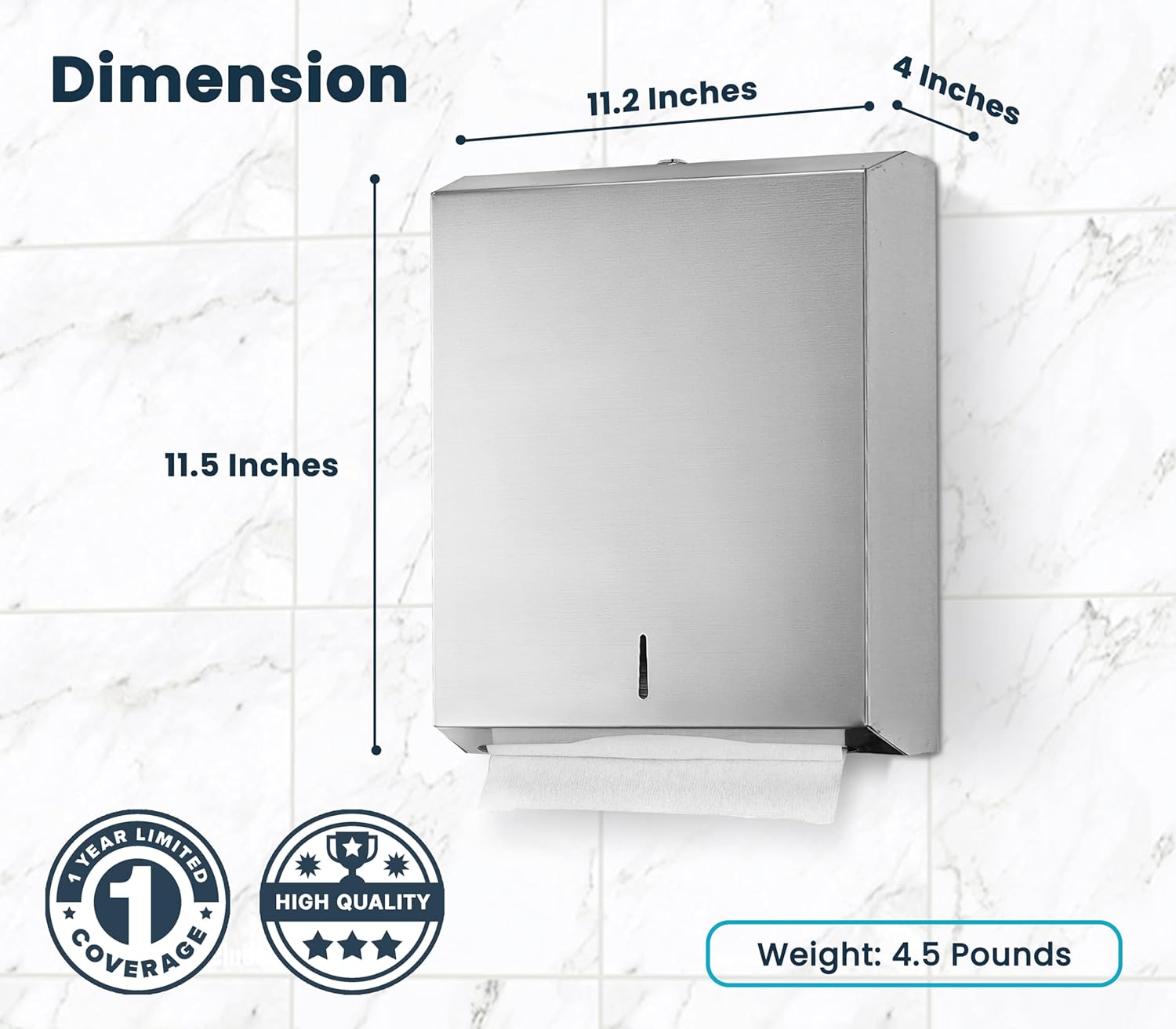 Stainless Steel Brushed C-Fold/Multi-Fold Paper Towel Dispenser 2 Pack