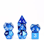 FanRoll 16mm Metal Polyhedral DND Dice Set: Blue, Role Playing Game Dice for Dungeons and Dragons