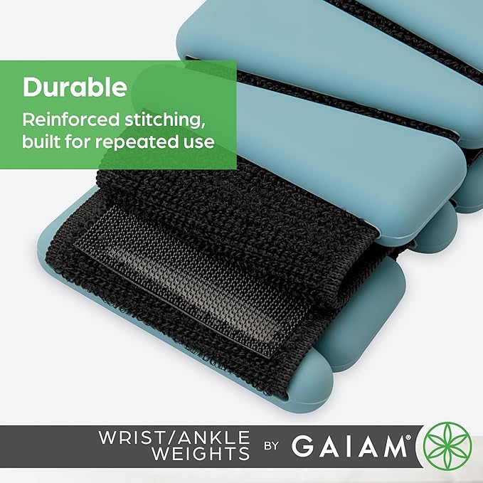 Gaiam Flex Wrist & Ankle Weights 1Lb Pair - Seafoam