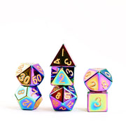 FanRoll 16mm Metal Polyhedral DND Dice Set: Torched Rainbow, Role Playing Game Dice for Dungeons and Dragons