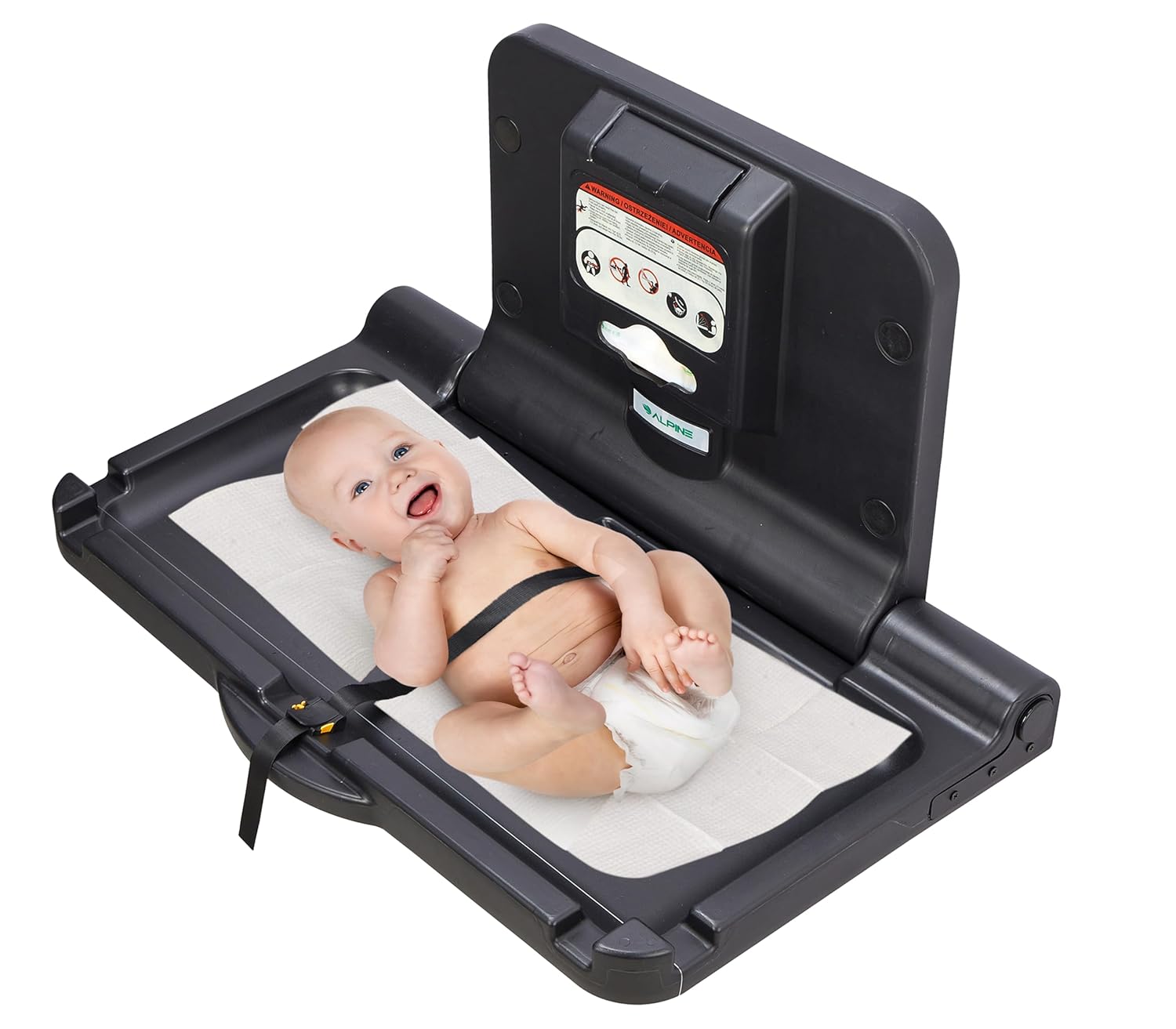 Alpine Industries Black Horizontal Baby Changing Station