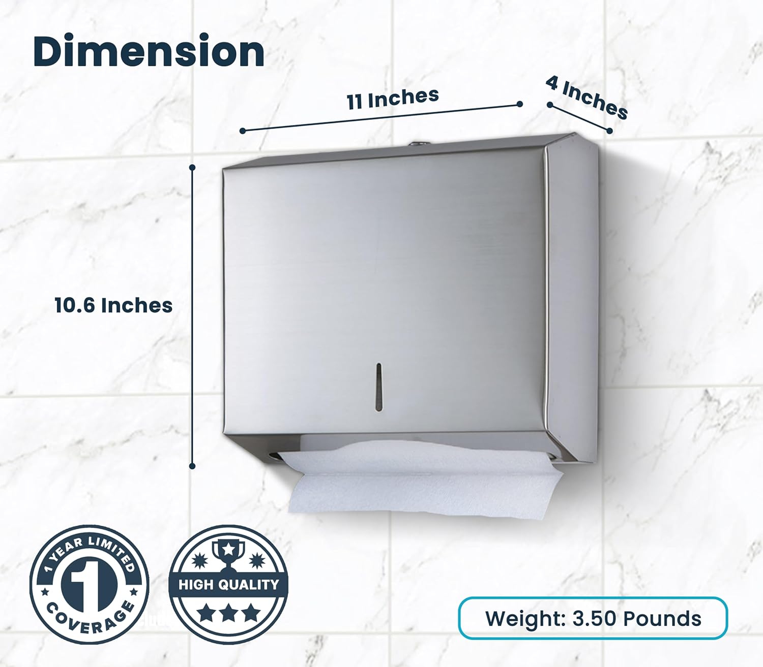 C-Fold/Multifold Paper Towel Dispenser, Stainless Steel Brushed