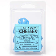 d10 Clamshell Frosted Caribbean Blue with White (10)