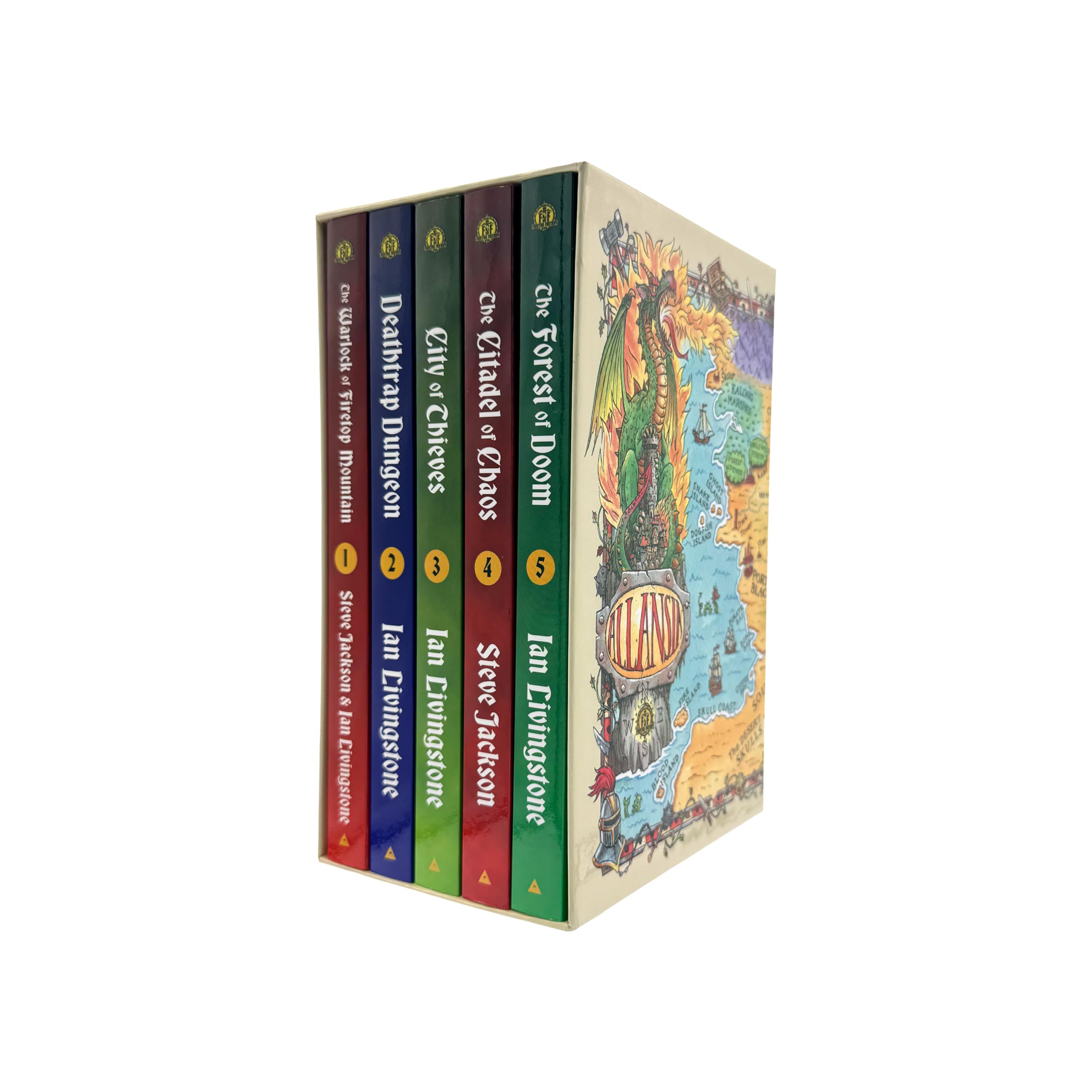 Fighting Fantasy Book Collection, 5-Volume Adventure Game Book Set with Slipcase, The Warlock of Firetop Mountain Series by Steve Jackson Games