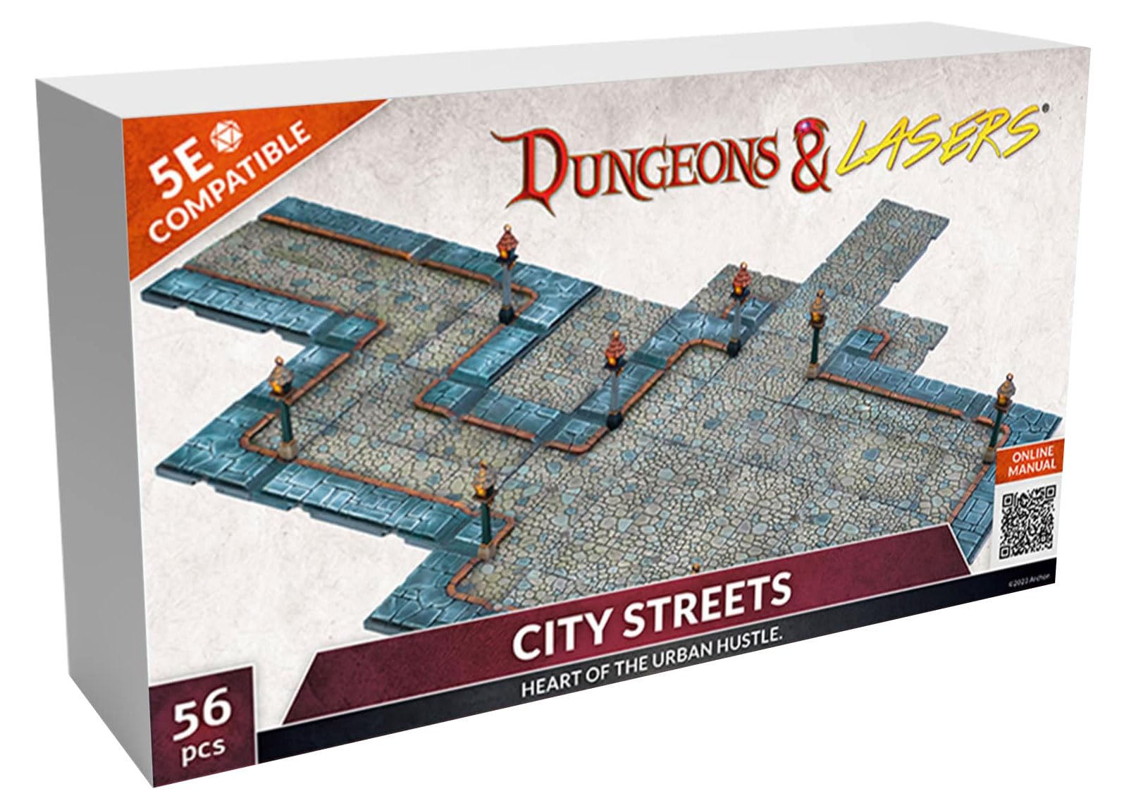 Archon Studio Dungeons & Lasers: City Streets Miniature Terrain – Unpainted Compatible with DND and Other Tabletop RPG Games