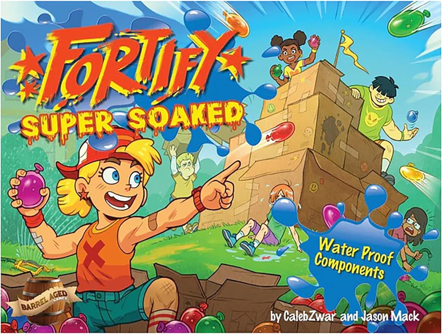 Barrel Aged Games: Fortify: Super Soaker Edition - A Classic Water Balloon Battle! - Build Forts & Toss Water Balloons, Tabletop Board Game, Age 8+