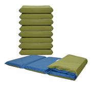 2" Angels 4 Section Folding Rest Nap Mat - Set of 5 - Sage/Deep Water Blue