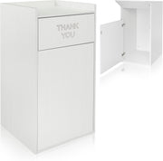 White 40 Gallon Wood Receptacle Enclosure with Drop Hole and Tray Shelf