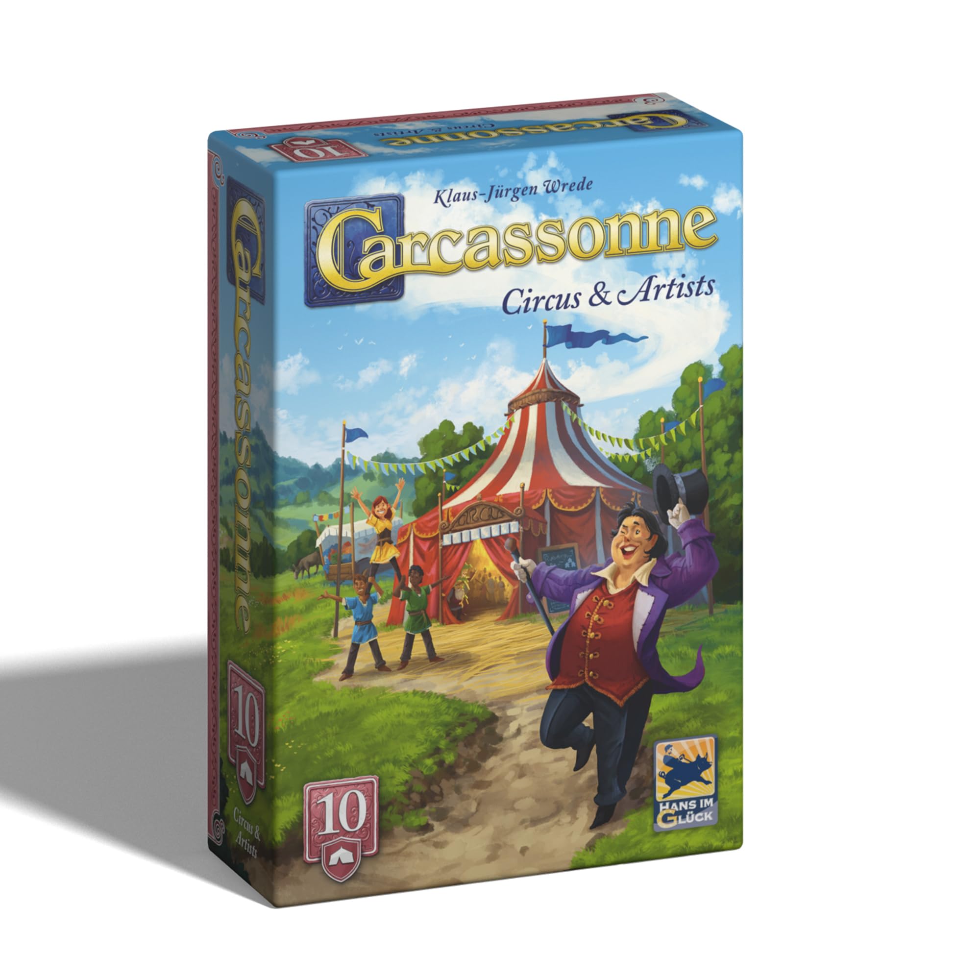 Hans Im Gluck Carcassonne: Circus & Artists Board Game Expansion - Add Traveling Circus, Ringmistresses & Artist Meeples, Family Fun for Kids & Adults, Ages 7+, 2-5 Players, 45 Minute Playtime