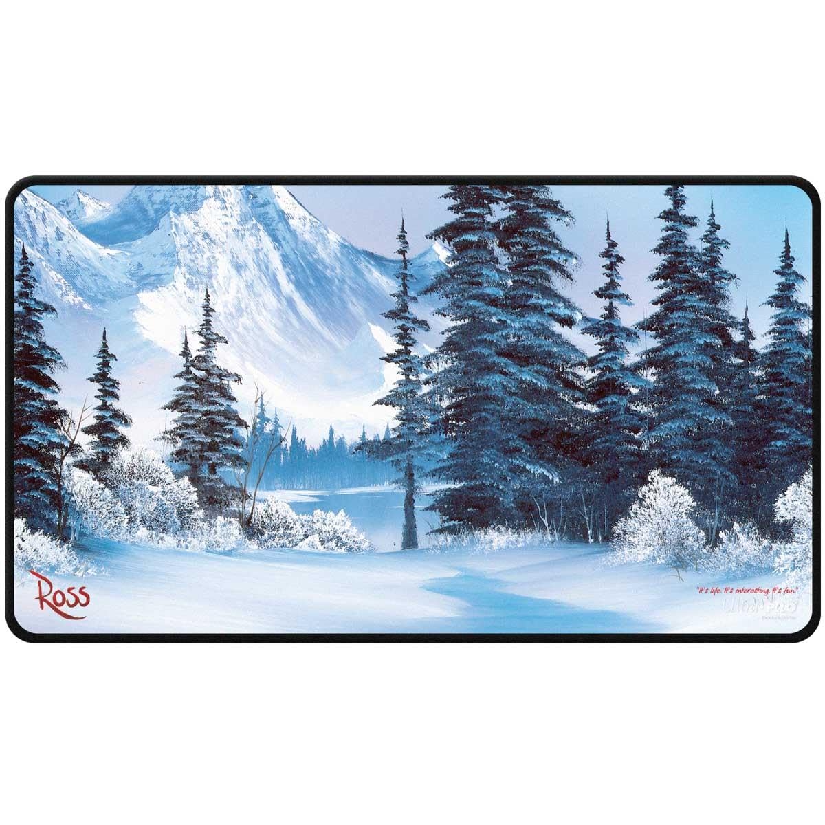 Ultra Pro Black Stitched Playmat: Bob Ross - Winter Paradise