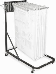 Vertical File Rolling Stand for Blueprints, Black
