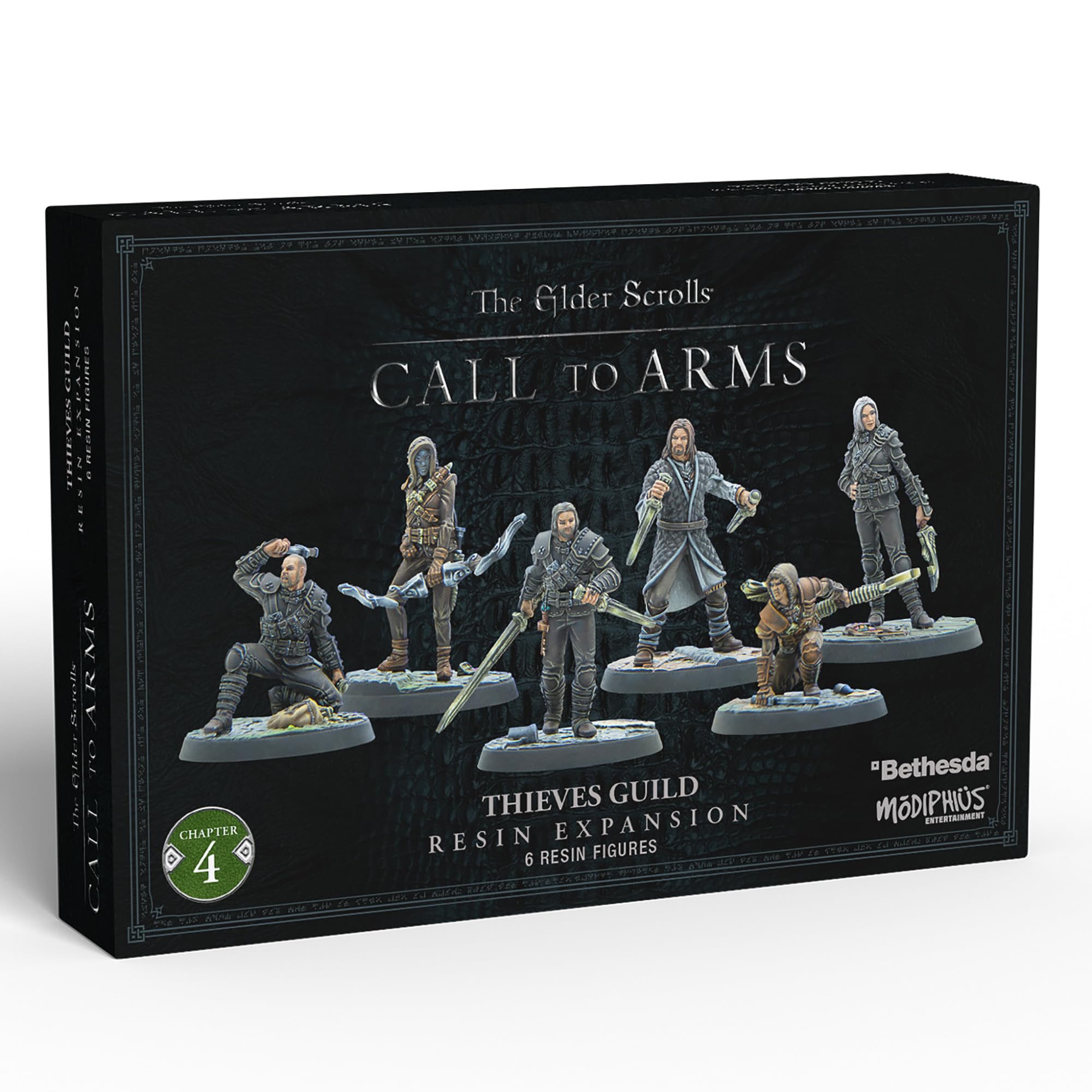 Modiphius: The Elder Scrolls: Call to Arms: Thieves Guild - 6 Figure Resin Expansion, Chapter 4, Unpainted, 32mm Miniatures with Scenic Bases, RPG