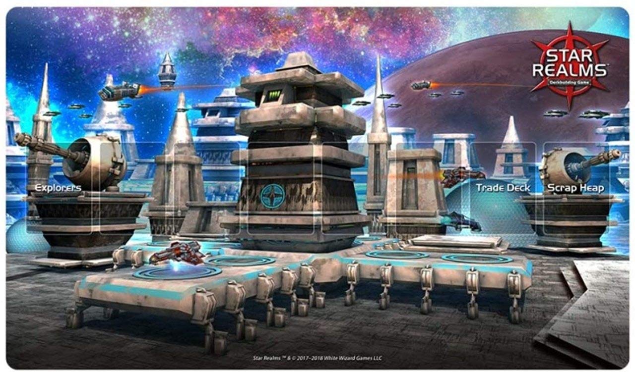 White Wizard Games Star Realms Playmat: Ion Station – Neoprene Play Mat – Smooth & Tough – 24 inches x 14 inches – Designed for use with Star Realms Deck Building Game, Various