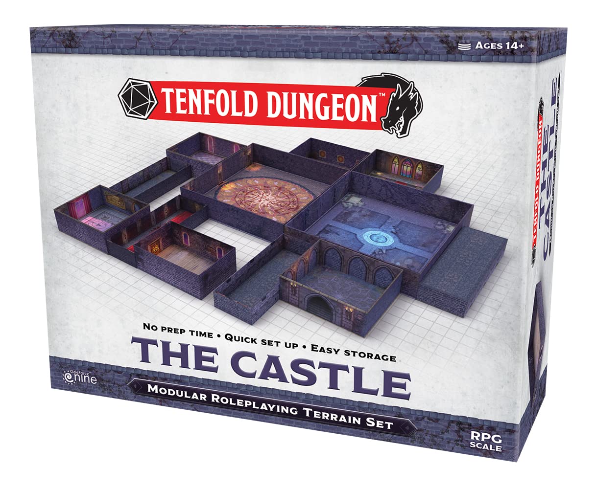 Gale Force Nine Tenfold Dungeon: The Castle - Modular Roleplaying Terrain Set & 5e RPG Adventure, Multicolor (GF9TFD01)