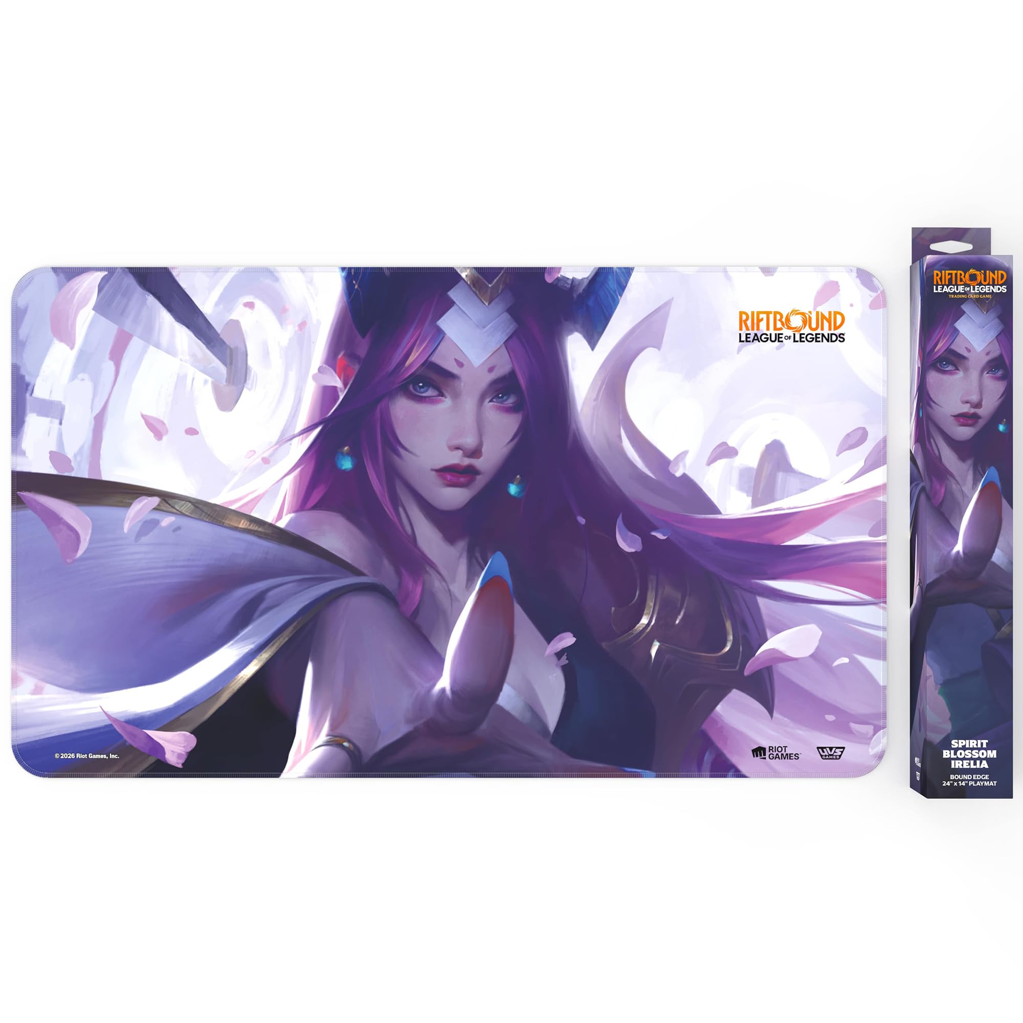 Riftbound: League of Legends - Playmat: Irelia -TCG Spiritforged Spirit Blossom, 24x14, Neoprene, Character Art, Tabletop Trading Card Game Accessory