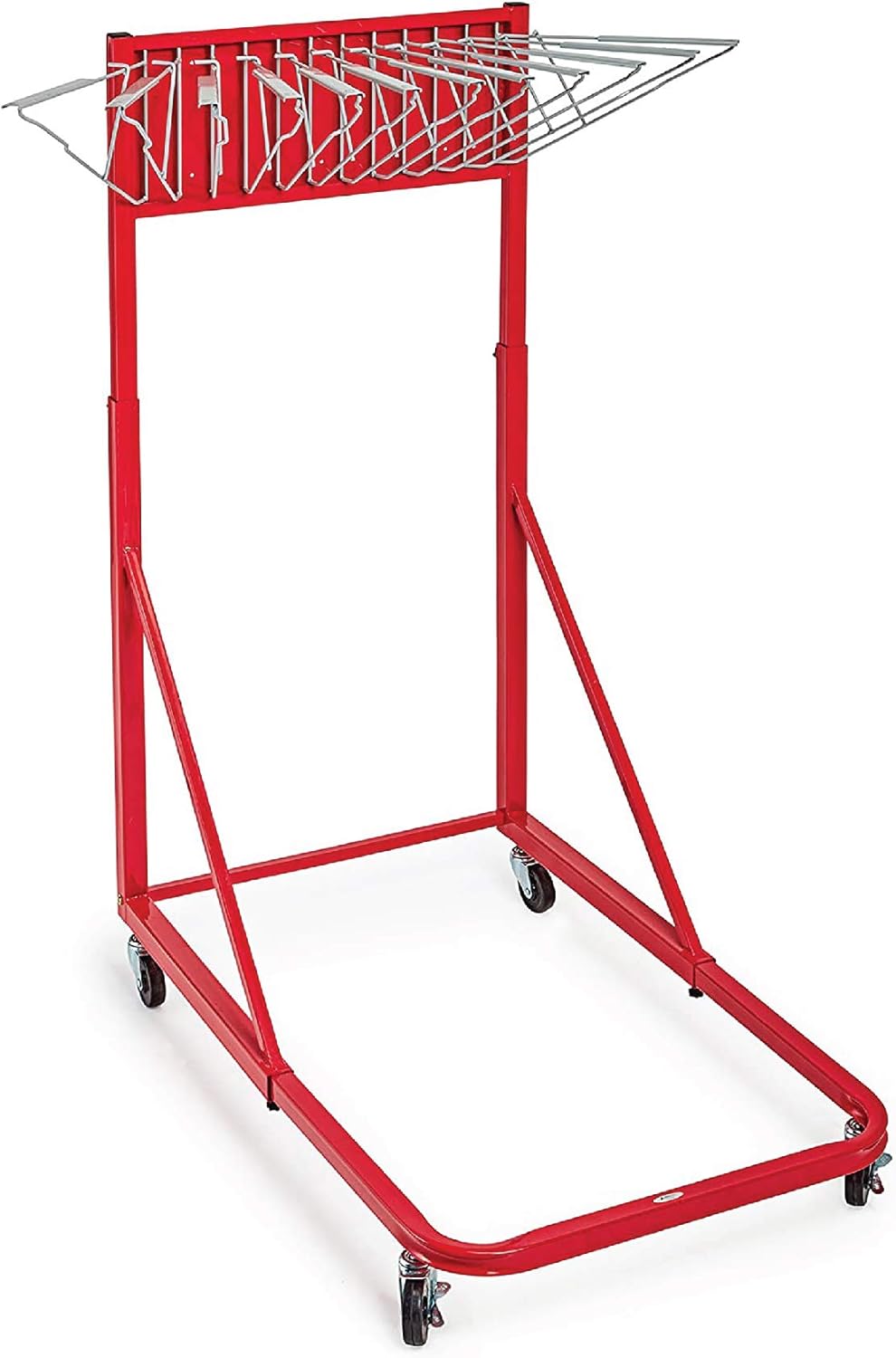 Vertical File Rolling Stand for Blueprints, Red