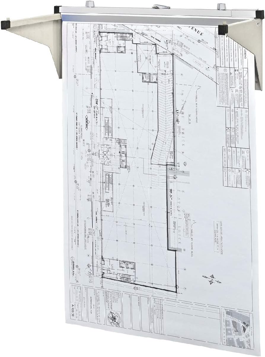 Drop Lift Blueprint Wall Rack, Grey