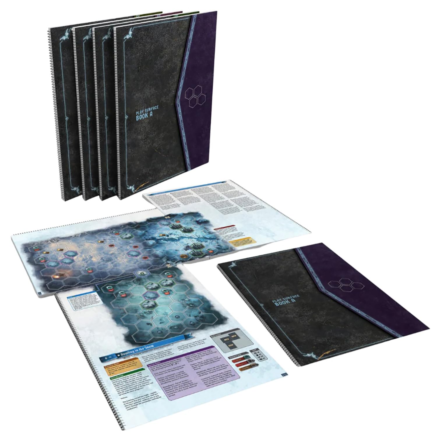 Cephalofair Games Frosthaven Play Surface Books – 4-Book Set – Official Board Game Accessory with Scenario Text & Rules