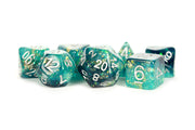 FanRoll 16mm Resin Polyhedral Dice Set: Eternal Teal/Black