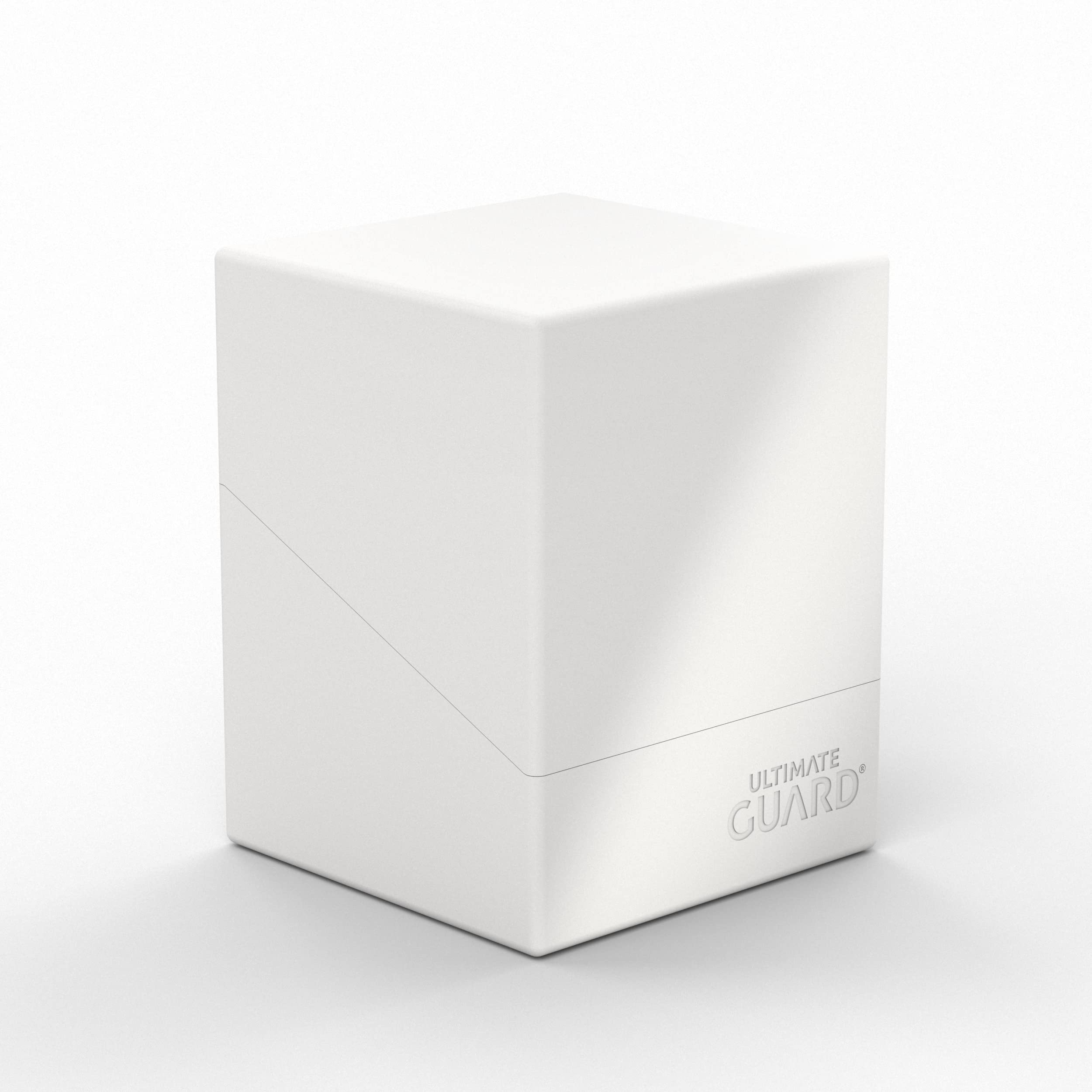 Ultimate Guard Boulder Solid 100+, Deck Case for 100 Double-Sleeved TCG Cards, White, Secure & Durable Storage for Trading Card Games, No Transparency