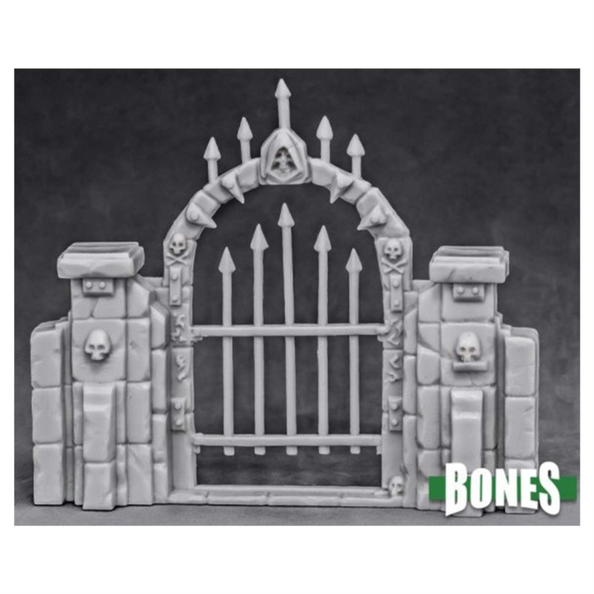 Bones: Reaper Miniatures Graveyard Fence Gate #77527 Bones Unpainted Plastic Scenery