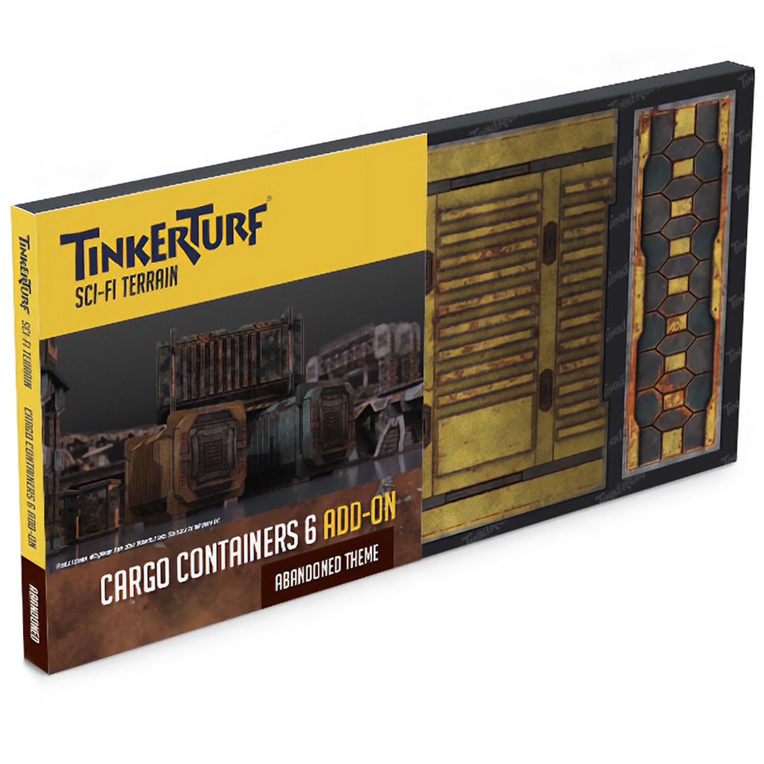 TinkerTurf Sci-Fi Terrain: Cargo Containers 6 Add-On, 3 Containers Included, Neutral Theme, Modeular Design, Easy Storage, Virtually Limitless Setups