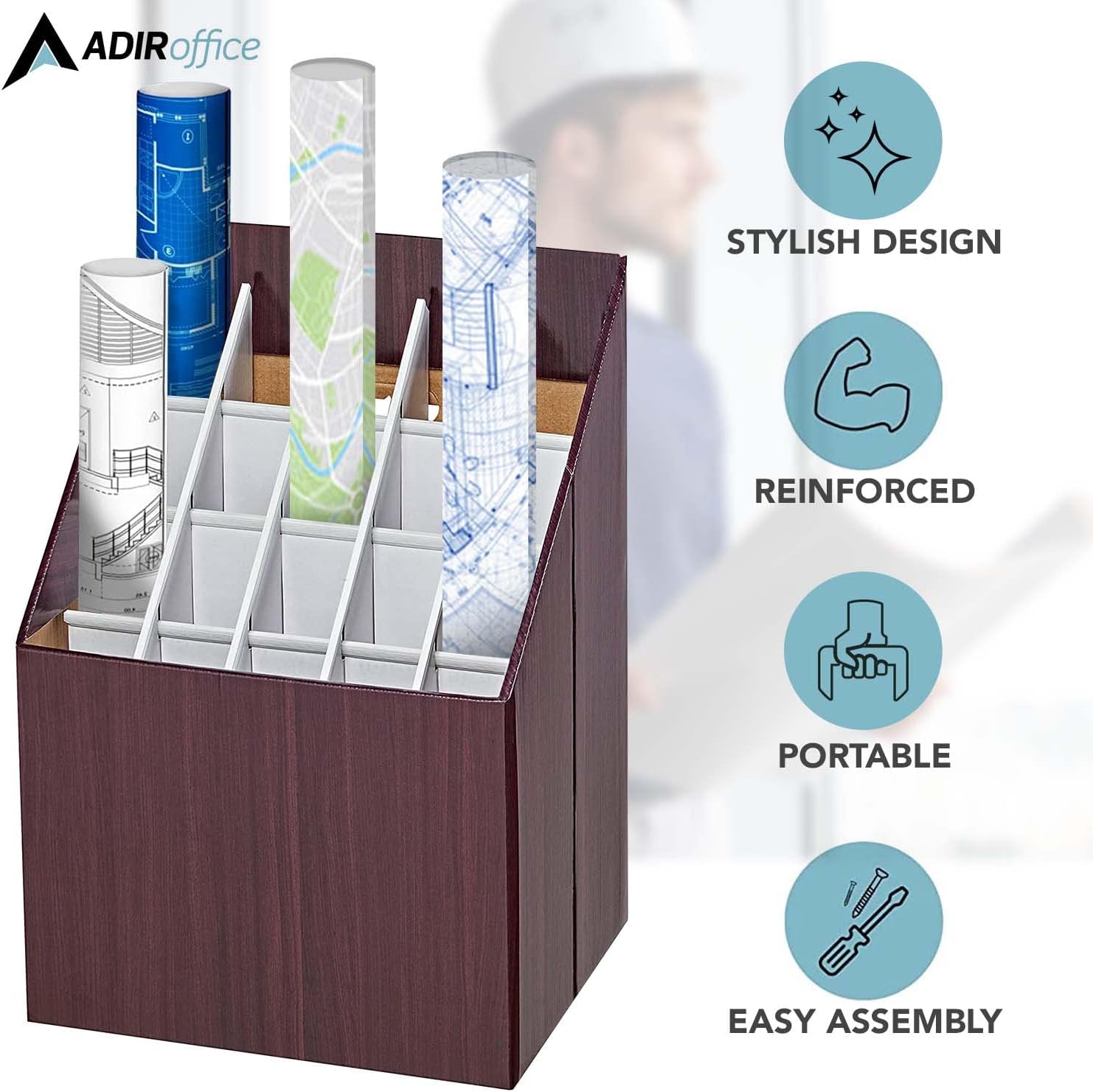 20-Slot Upright Roll file Corrugated Box
