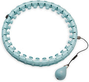 Gaiam Weighted Fitness Hoop with 1lb Weighted Ball, Dynamic Home Workout to Target Abs & Belly Fat, Ideal Exercise to Help Improve Balance, Coordination and Endurance - Seafoam