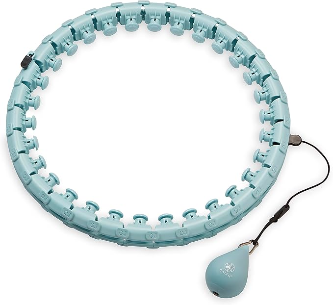 Gaiam Weighted Fitness Hoop with 1lb Weighted Ball, Dynamic Home Workout to Target Abs & Belly Fat, Ideal Exercise to Help Improve Balance, Coordination and Endurance - Seafoam