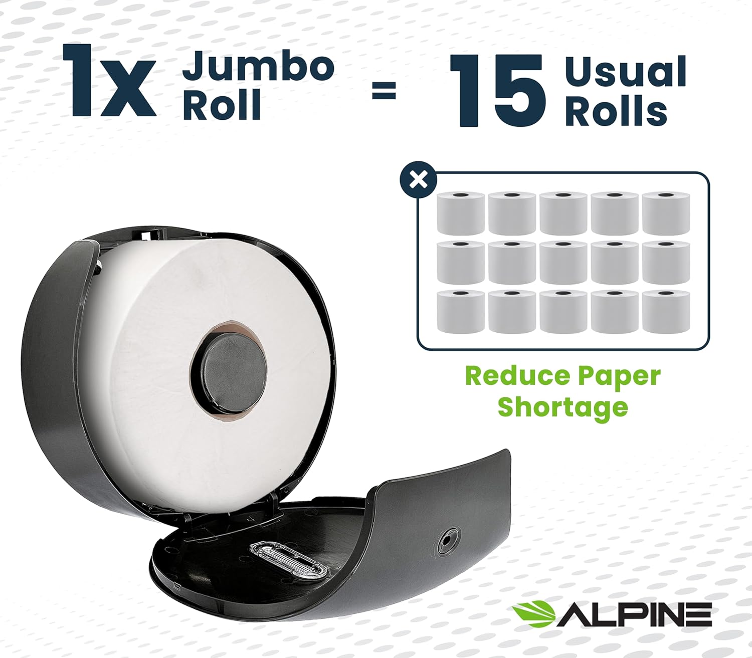 Gray Plastic Single Roll Jumbo Toilet Paper Dispenser 2 Pack