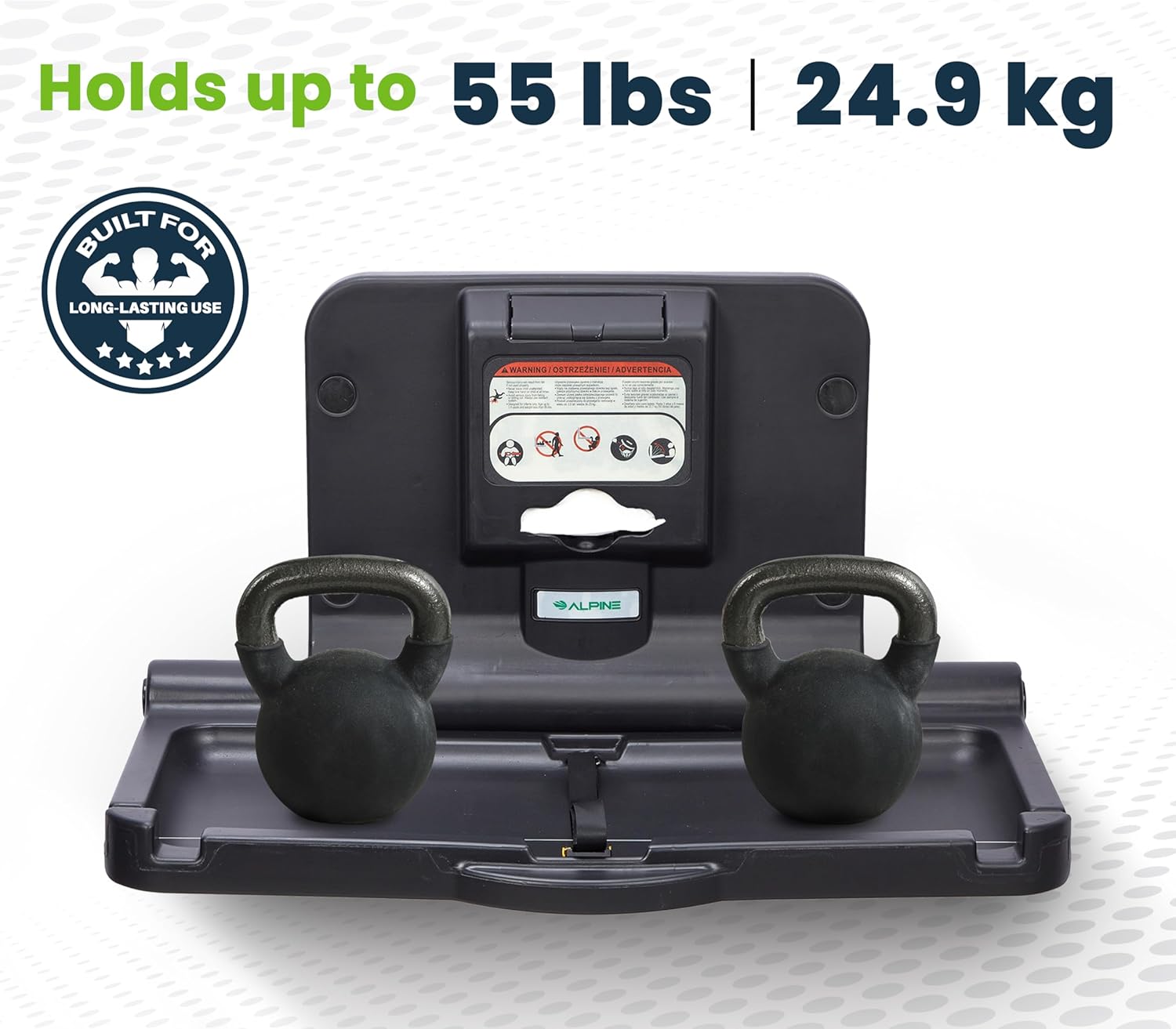 Alpine Industries Black Horizontal Baby Changing Station