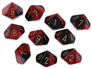 d10 Clamshell Gemini Blackand Red with Gold (10)