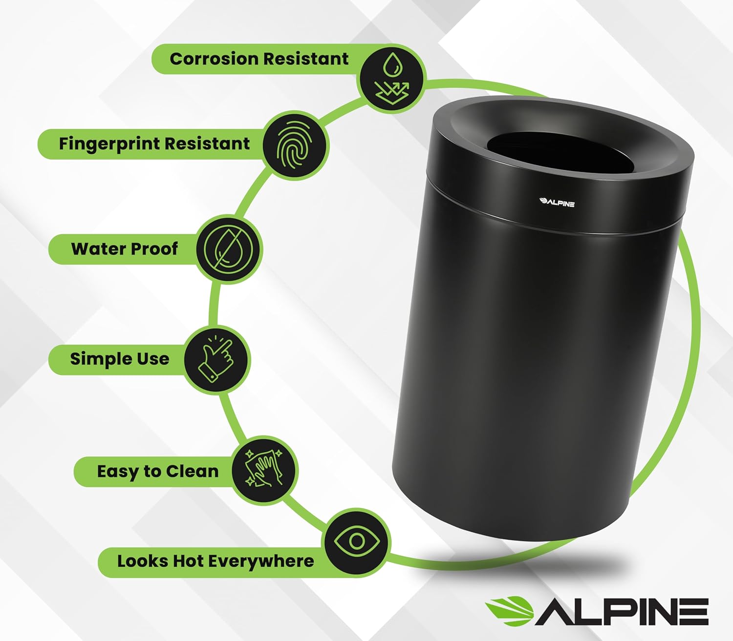 50  Gallon Stainless Steel Compost Bin and Trash Can (Black)