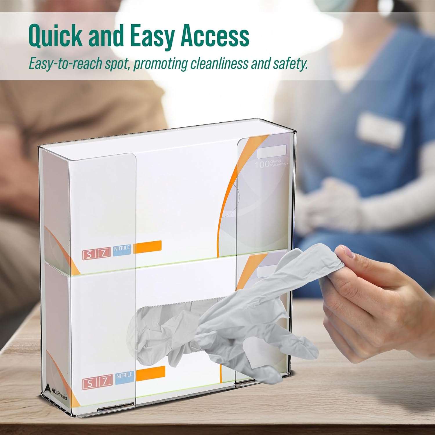 Double Box Capacity Acrylic Glove Dispenser 2 Pack