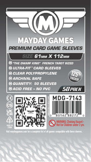 50 MayDay 61 x 112 Dwarf King French Tarot Premium Card Sleeves Board Game - Board Game Cases