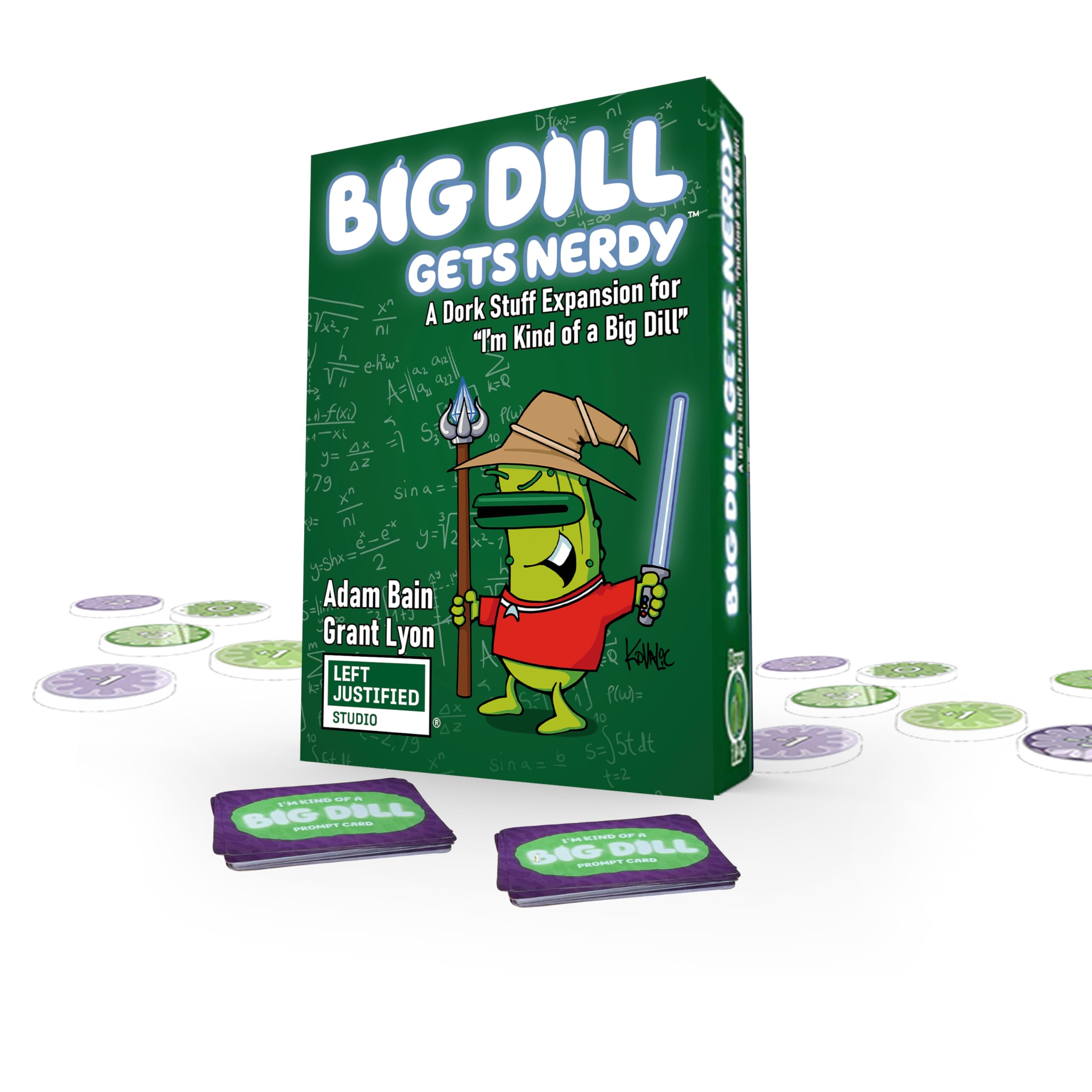 Left Justified Studio A Big Dill Gets Nerdy — Fun Party Card Game for Family Nights, Teens, Adults & Kids — Mind-Challenging Prompts with Bluffing & Exaggeration for Friends & Family
