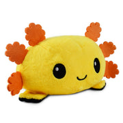 TeeTurtle - The Original Reversible Axolotl Plushie - Yellow + Black - Cute Sensory Fidget Stuffed Animals That Show Your Mood 4 inch