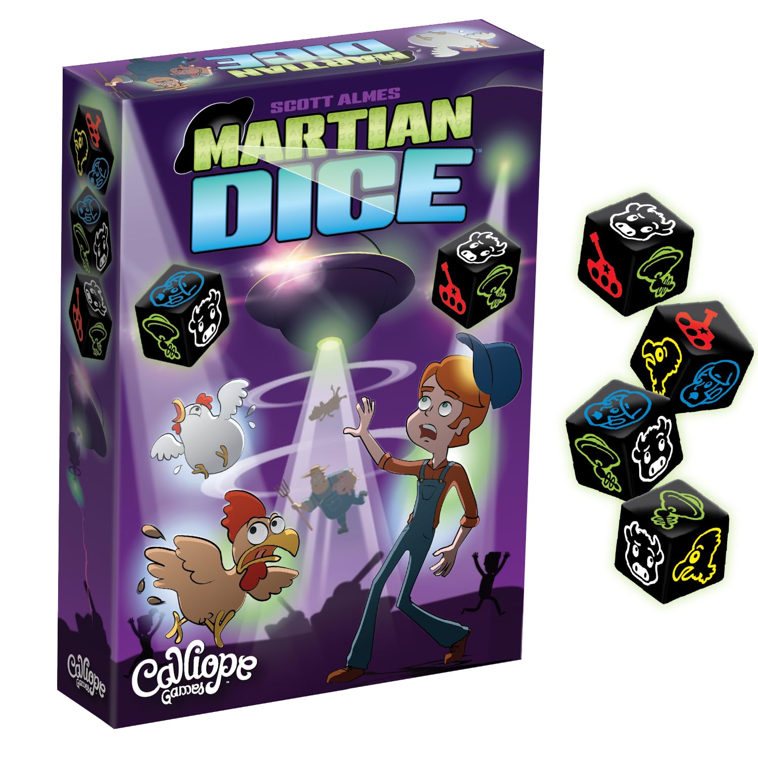 Calliope Martian Dice, Crazy Alien Invasion Game, Press-Your-Luck Dice Game for 2–6 Players Ages 8 & up