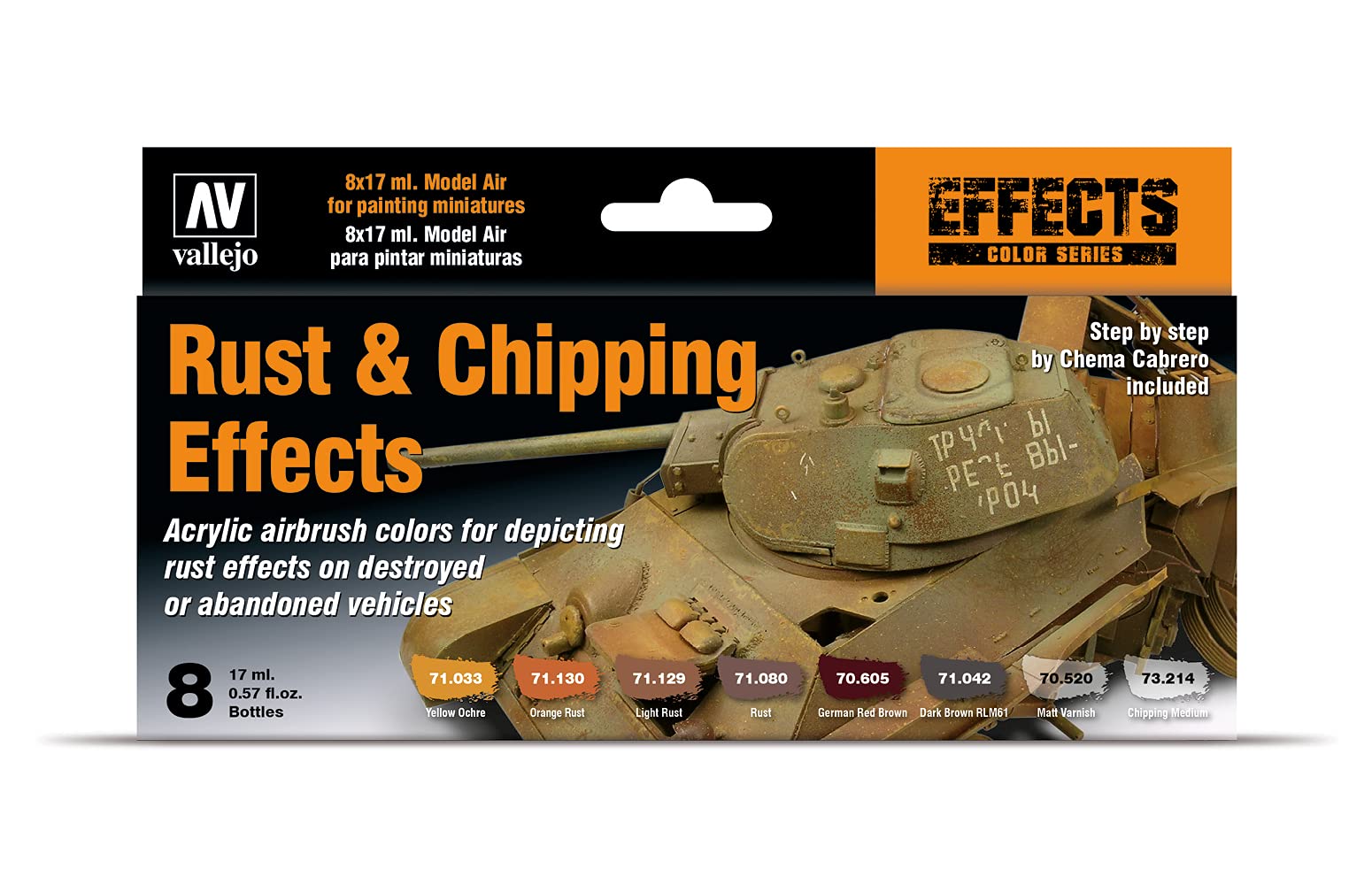 Vallejo Rust and Chipping Effects Colors, 18ML