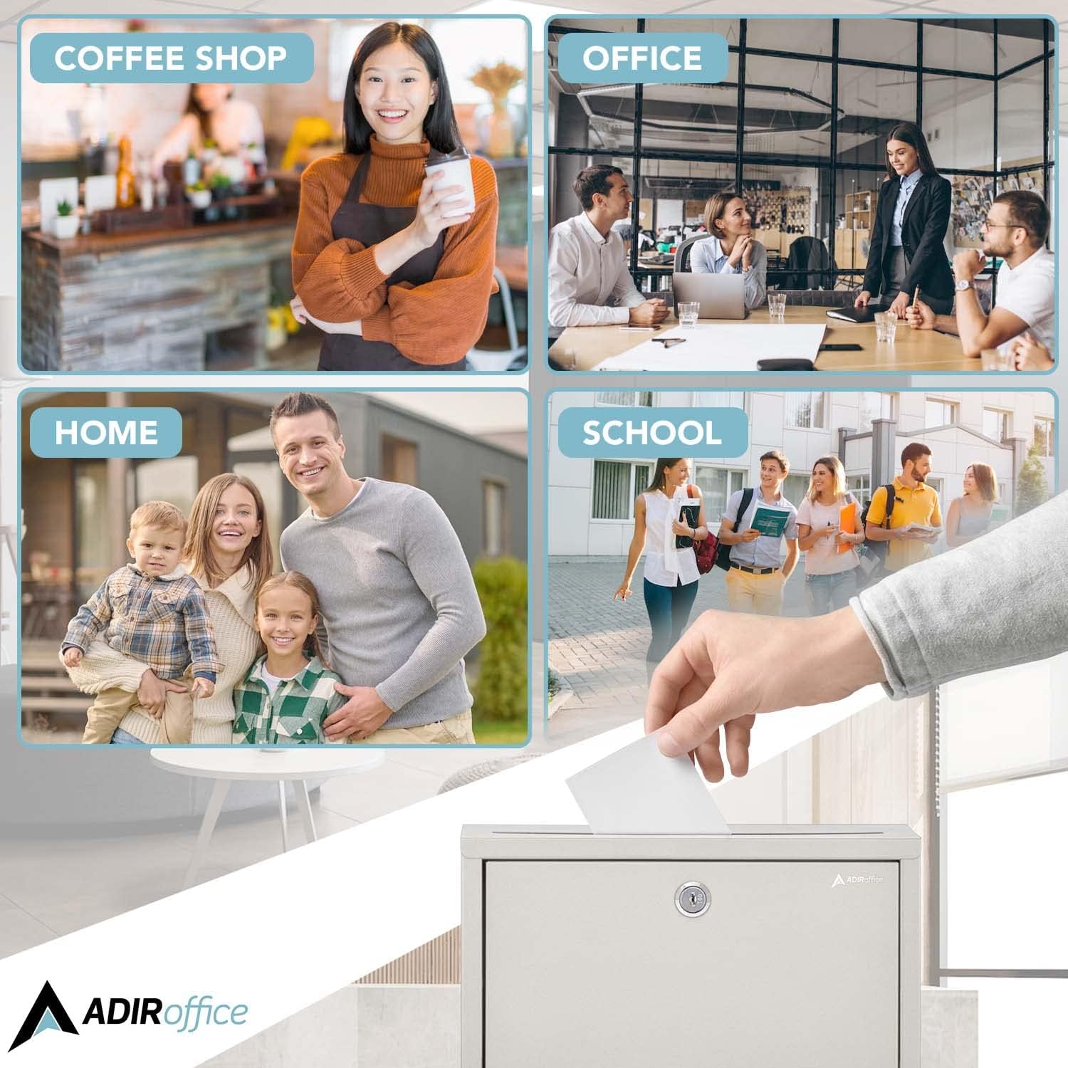 Large Size Steel Multi-Purpose Beige Drop Box