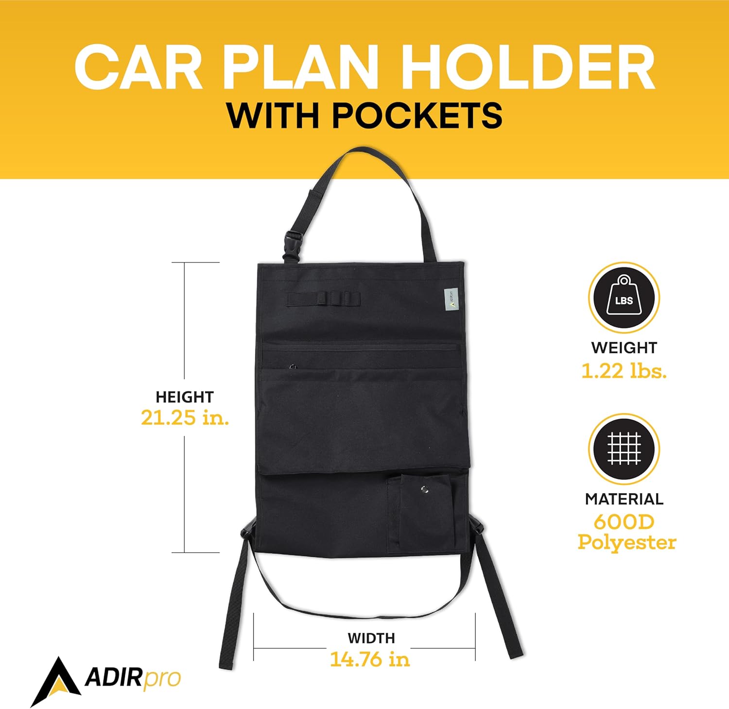Blueprint Large Document Car Plan Holder with Pockets