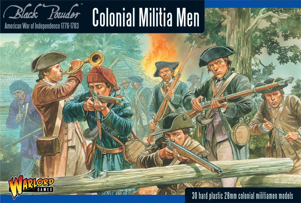 Colonial Militia Men - 28mm Scale Plastic Miniatures for Black Powder by Warlord Games - Highly Detailed American War of Independence Era for Table-top Wargaming